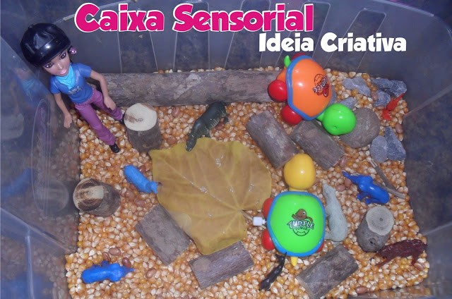 Caixa sensorial outono Montessori