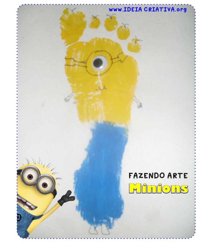 Atividade Sensorial Carimbo de Pés Minions Meu Malvado Favorito