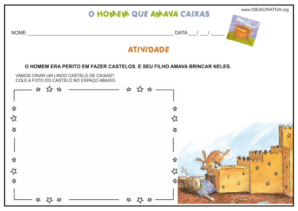 Atividades Dia dos Pais o homem que amava caixas