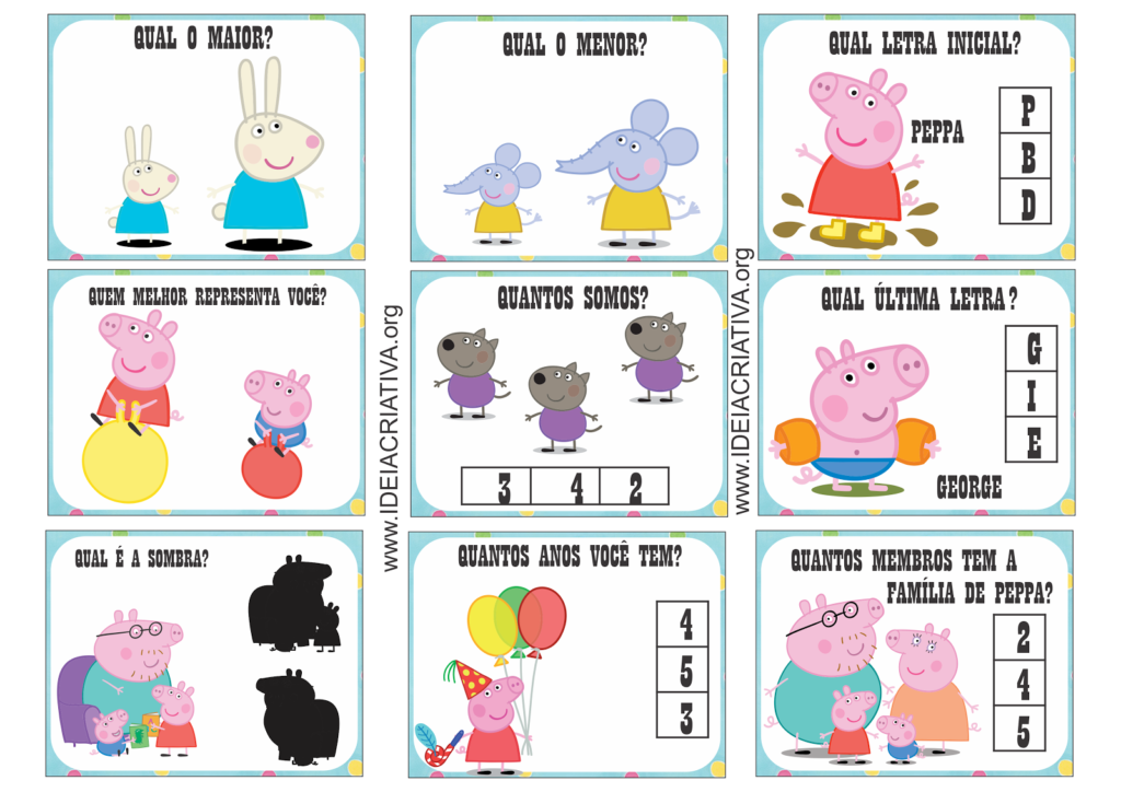 Atividades Peppa Pig - Ideia Criativa - Gigi Atividades