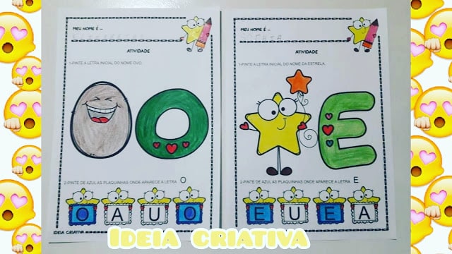 Atividades vogais Educação Infantil