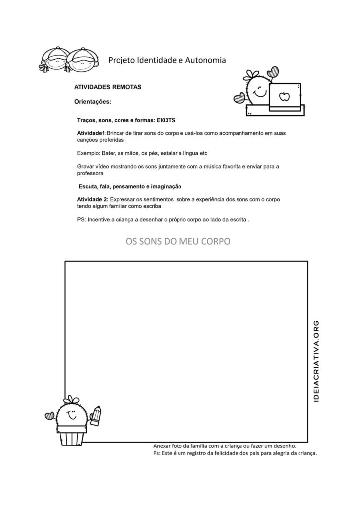 Atividade Primeiro dia de aula de acordo com a BNCC