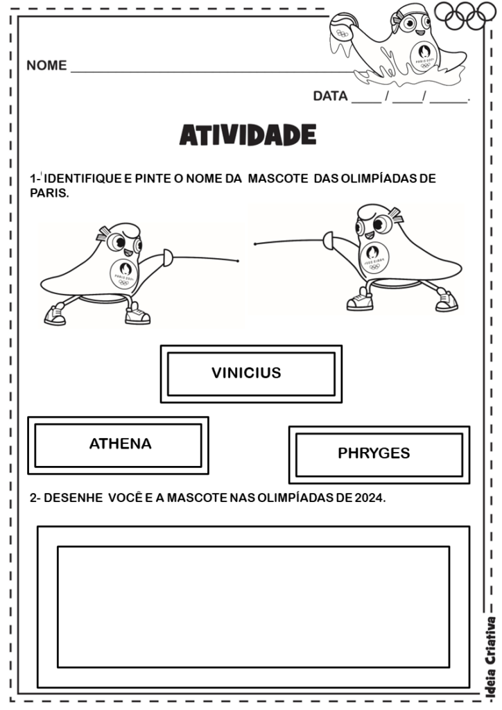 Atividades olimpíadas 2024 em Paris para Educação Infantil