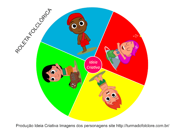 Jogo educativo roleta folclórica